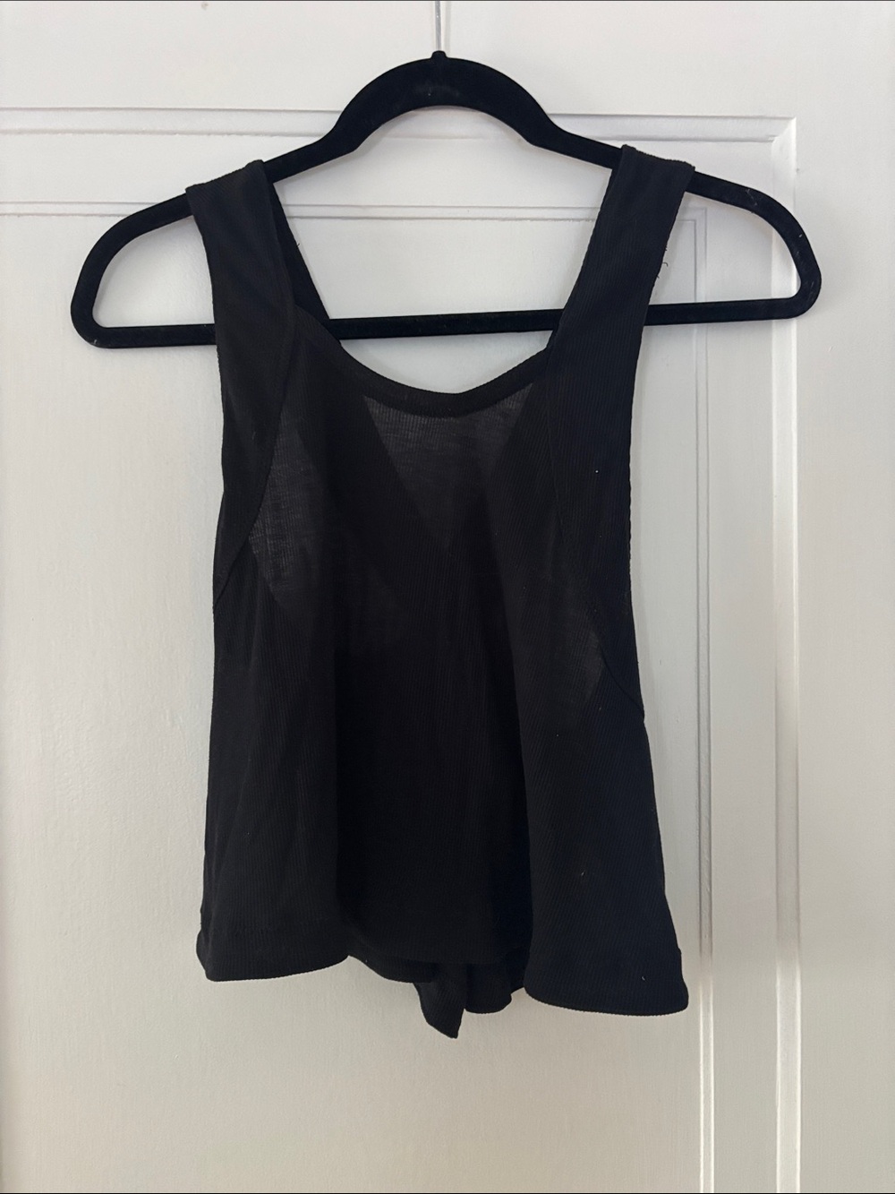 FP Movement by Free People Black Ribbed Scoop Tank